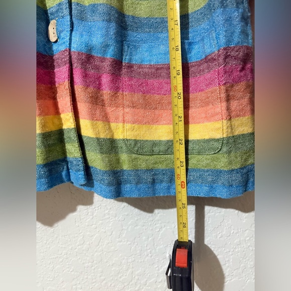Coldwater Creek Rainbow Striped Linen Blend Shirt Jacket Small - Picture 5 of 6